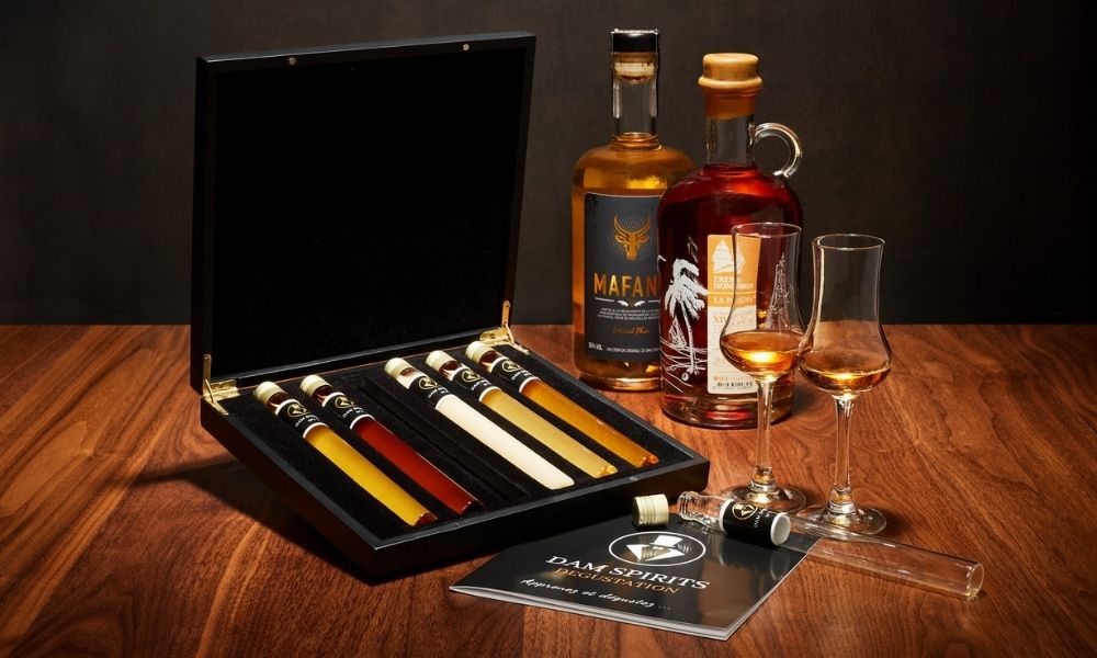 coffret rhum avec bouteilles