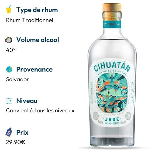 cihuatan jade meilleur rhum blanc